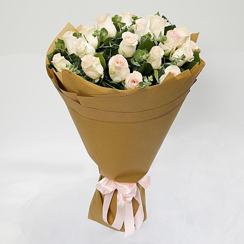 Premium 20 Peach Rose Bouquet:Send Flower Bouquet to Malaysia