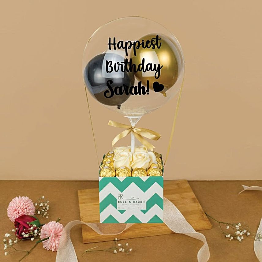 Personalised Bubble Balloon And Ferrero Rocher Box