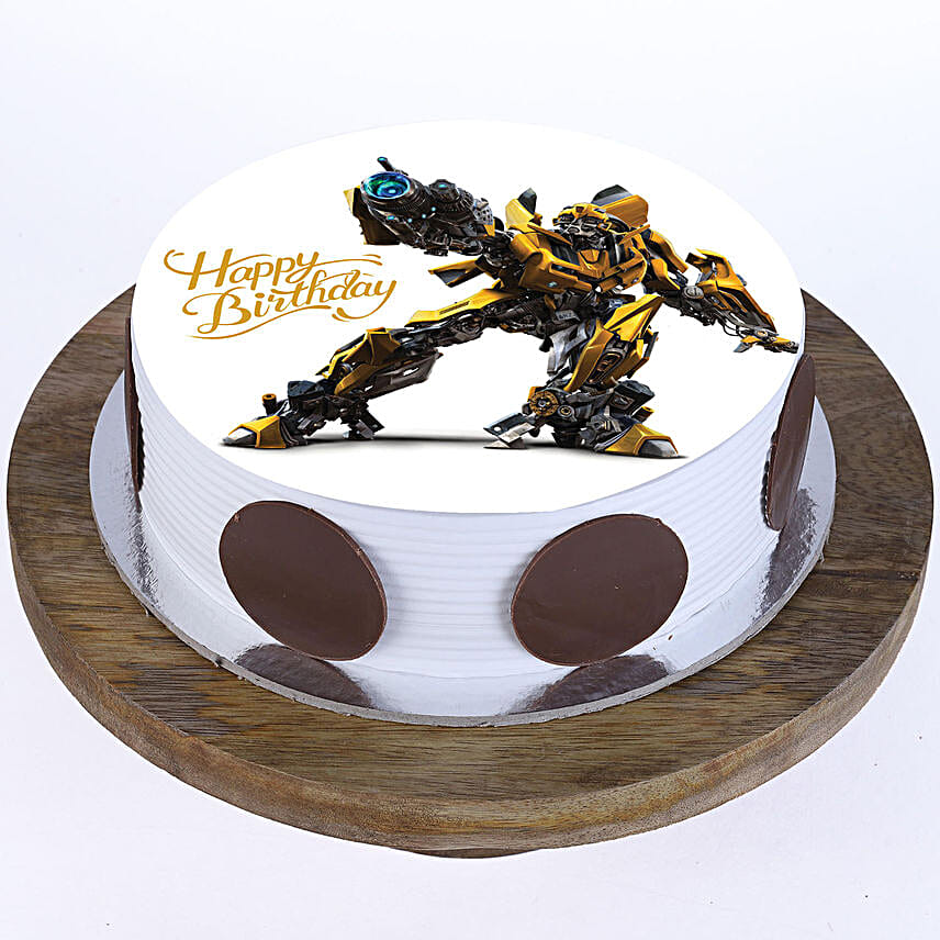 Bumblebee Photo Cake Pineapple Half Kg