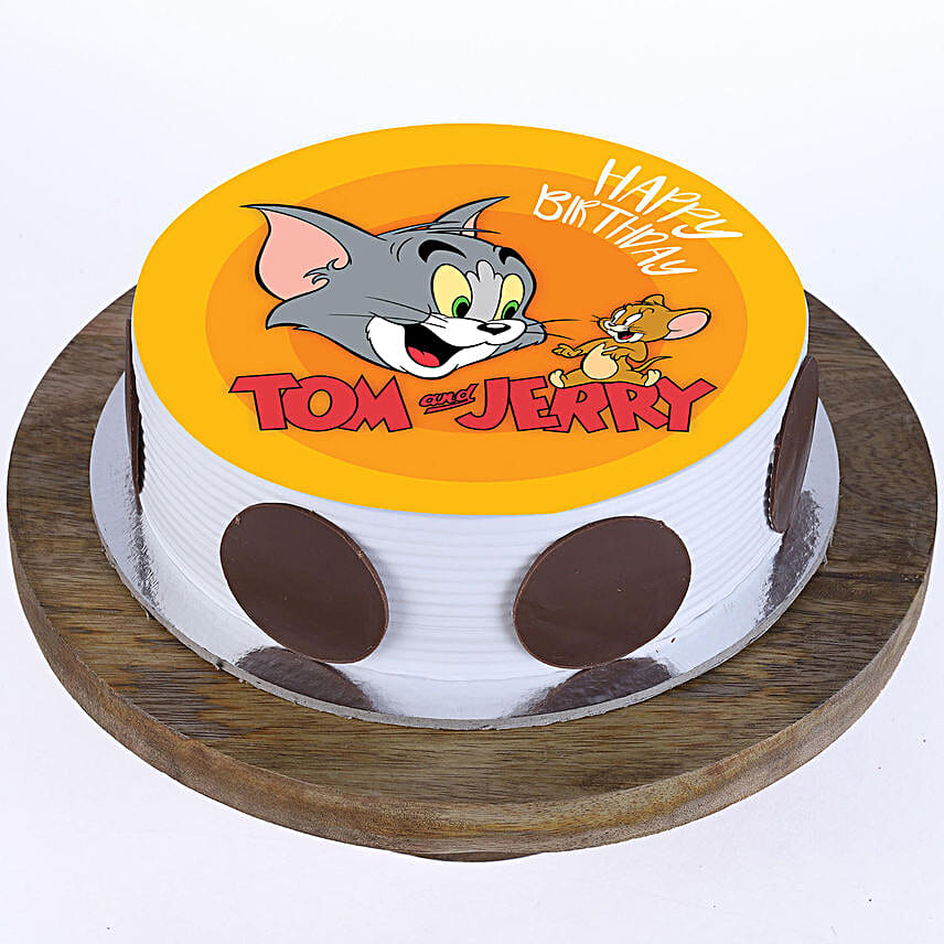 Tom And Jerry Photo Cake Pineapple Half Kg