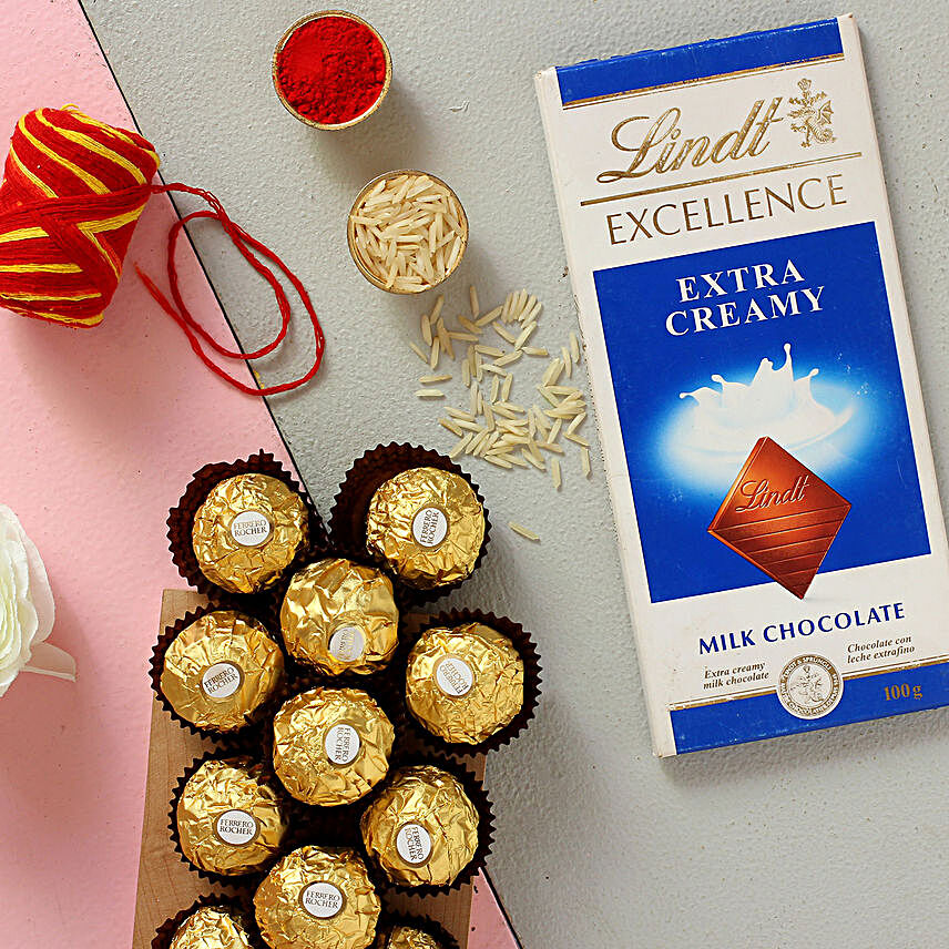 Happy Bhai Dooj Ferrero Rocher And Lint Combo:Order Chocolates in Malaysia