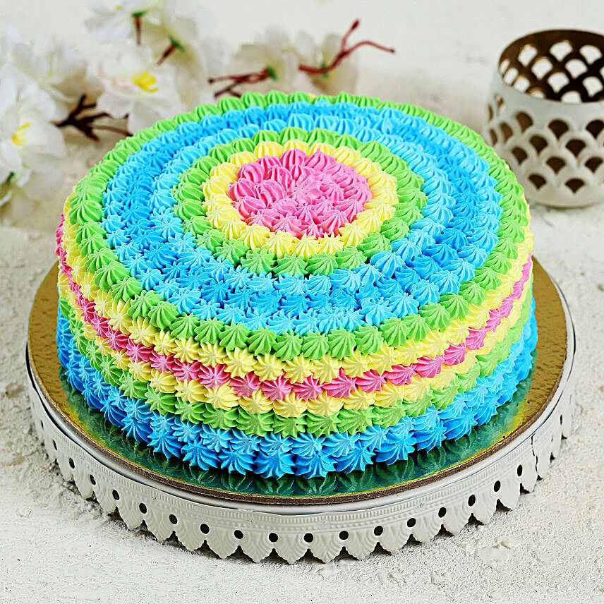 Colourful Creamy Cake:Order Birthday Cakes to Malaysia