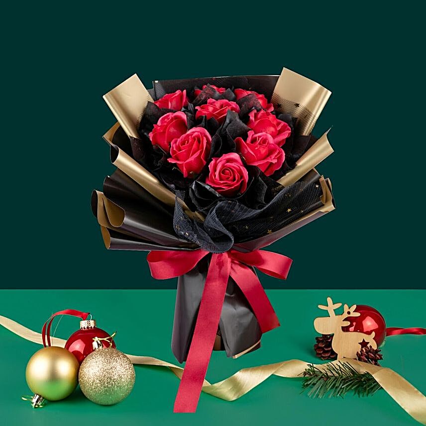 Blissful Red Roses Bouquet:Christmas Gifts Delivery In Malaysia