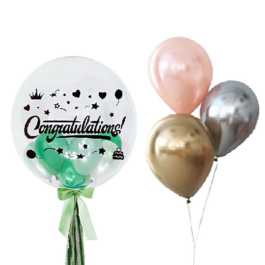 Congrats Balloons In Balloon With Latex Balloons:Send Gifts to Kota Kinabalu