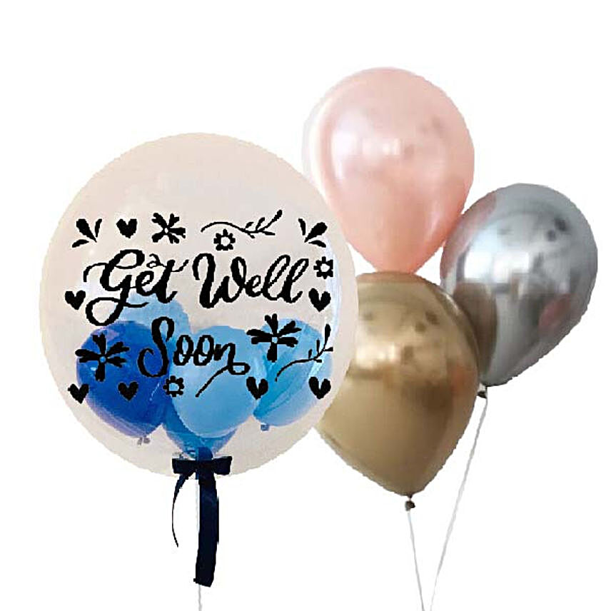 Get Well Soon Balloons In Balloon And 3 Latex Balloons:Get Well Soon Gifts to Malaysia