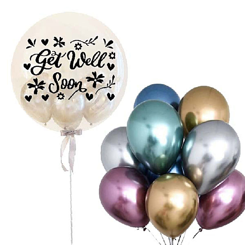 Get Well Soon Balloons In Balloon And 8 Latex Balloons