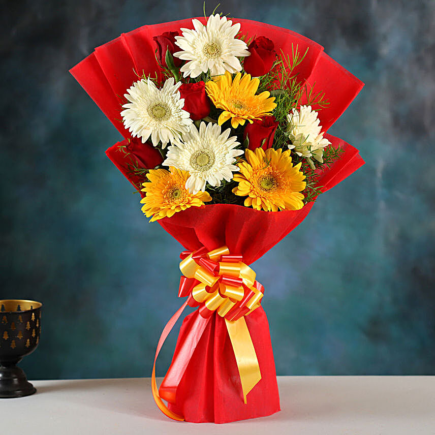 Mixed Elegance Gerbera Bouquet:Send Flowers to Malaysia