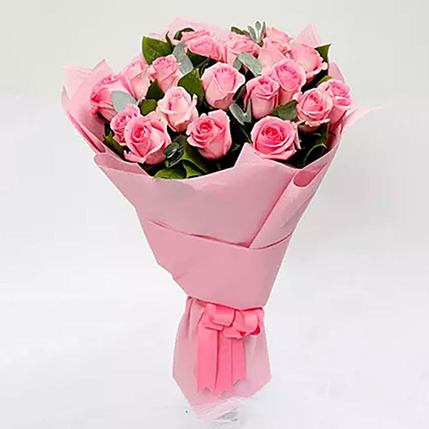 Passionate 20 Pink Roses Bouquet:Send Propose Day Gifts to Malaysia