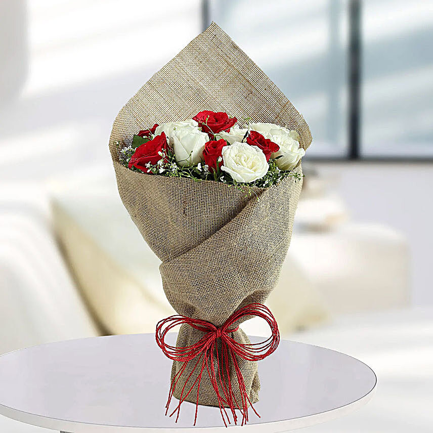 White Roses N Red Roses Bunch:Send Flowers to Malaysia