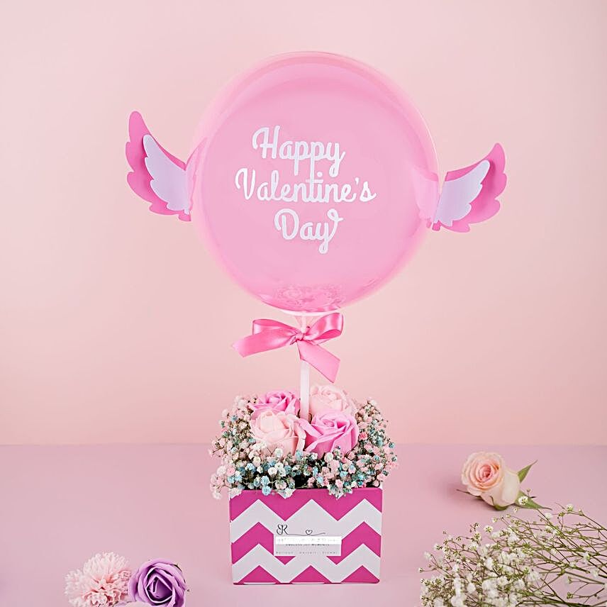 Happy Valentines Day Balloon Roses Box:Send Valentines Day Gifts to Malaysia