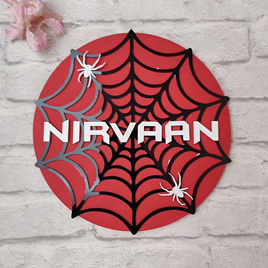 Personalised Spider Theme Nameplate