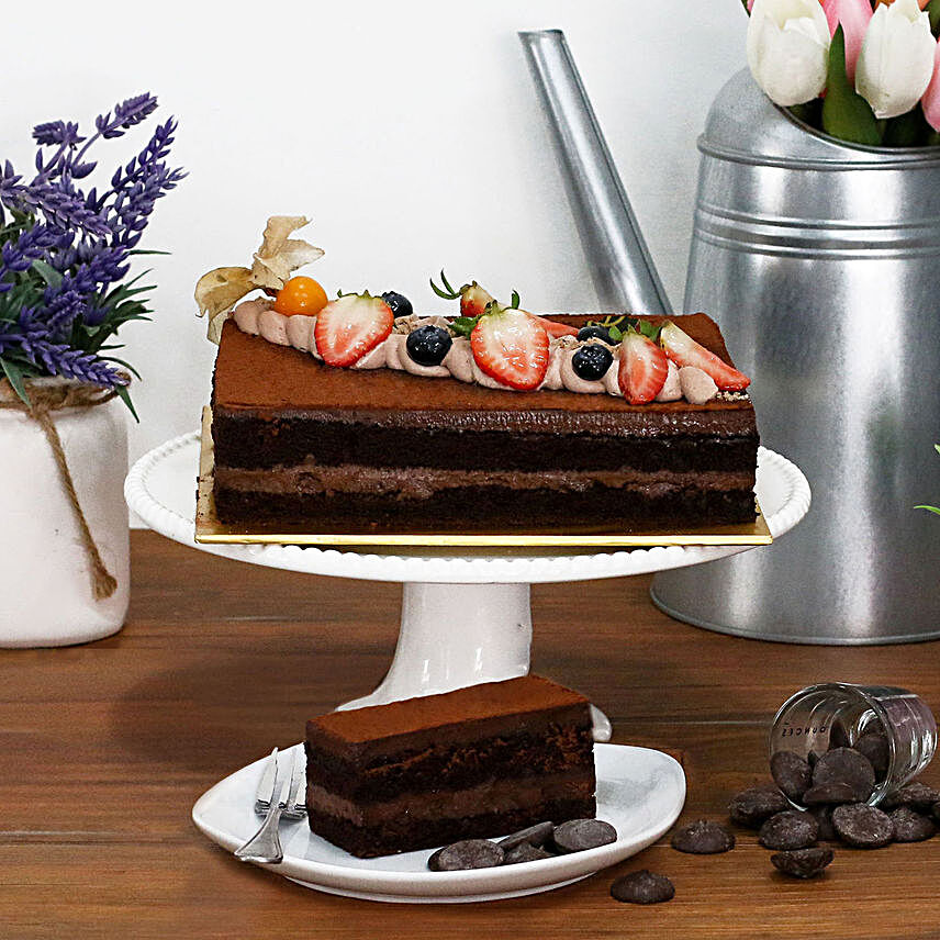 Tempting Gianduja Dark Chocolate Cake:Send Birthday Cakes to Malaysia