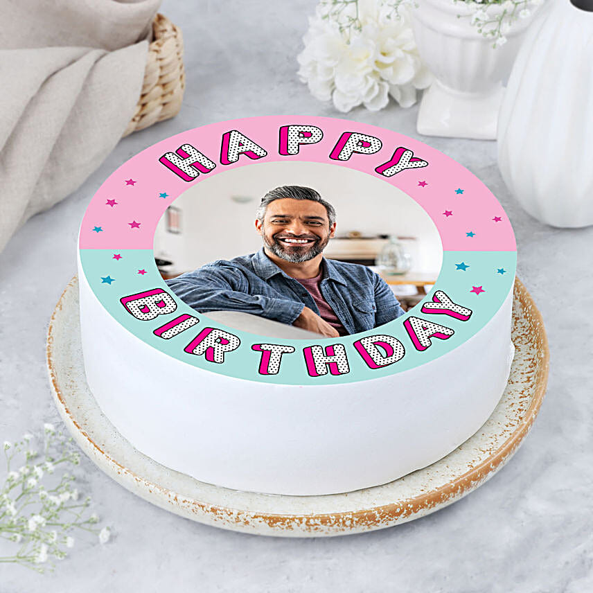 Confetti Birthday Vanilla Photo Cake Half Kg