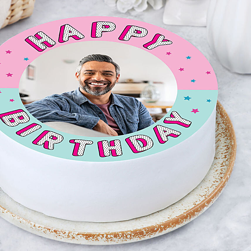 Confetti Birthday Vanilla Photo Cake Half Kg