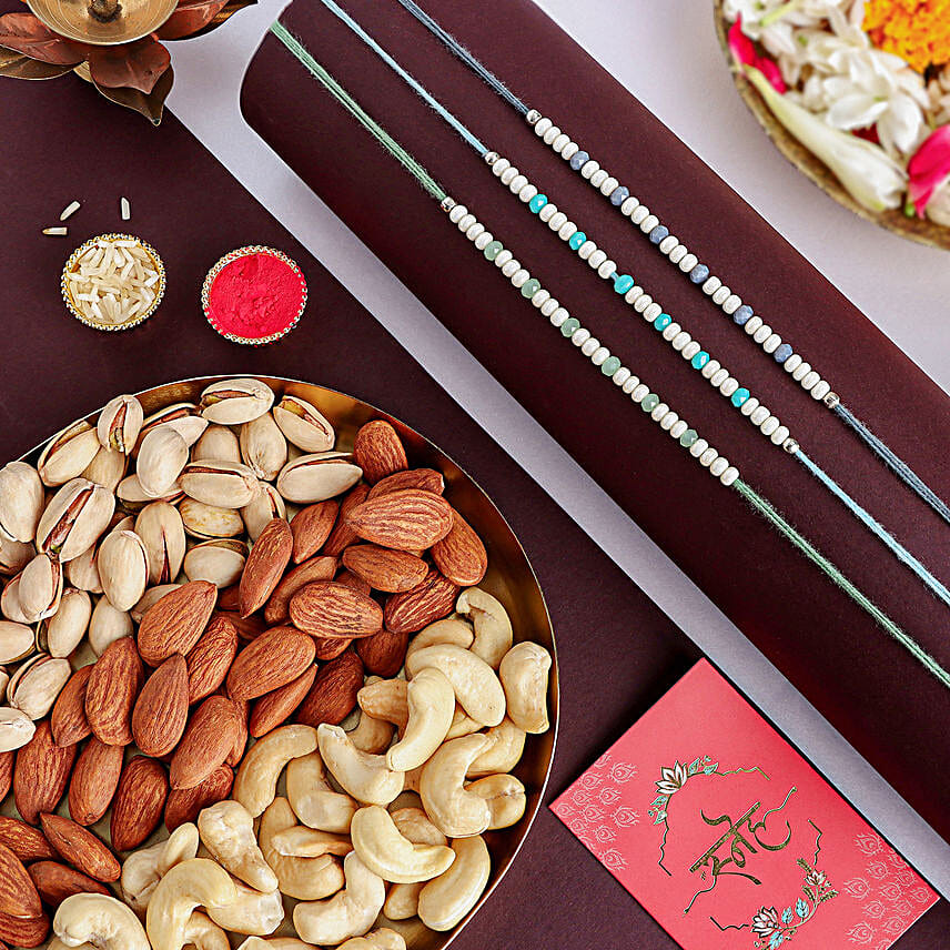 Beads Rakhi Set of 3 N Nutty Delight