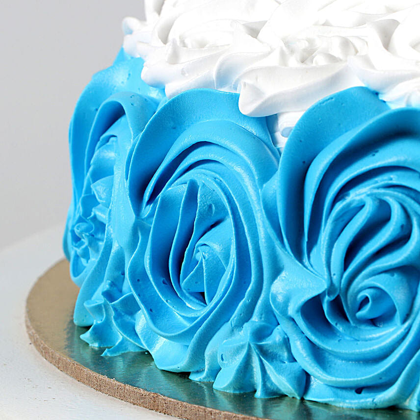 Blue And White Roses Designer Chocolate Cake 1 Kg