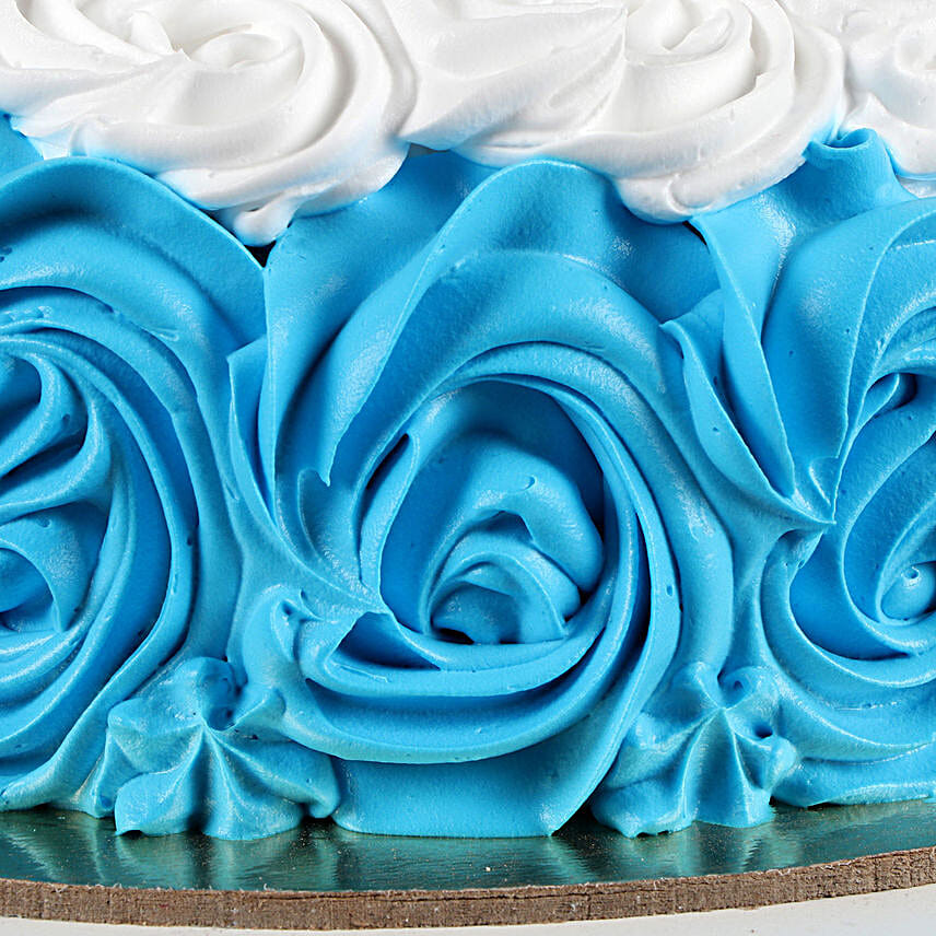 Blue And White Roses Designer Chocolate Cake 1 Kg