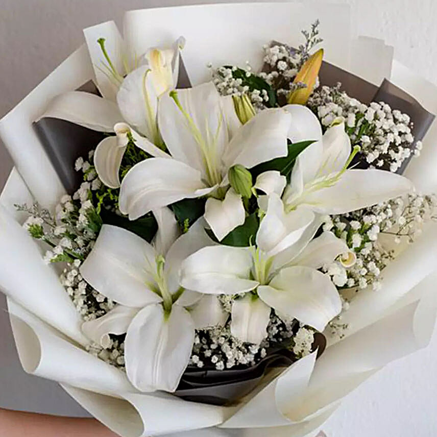 Charming White Lilies Bunch