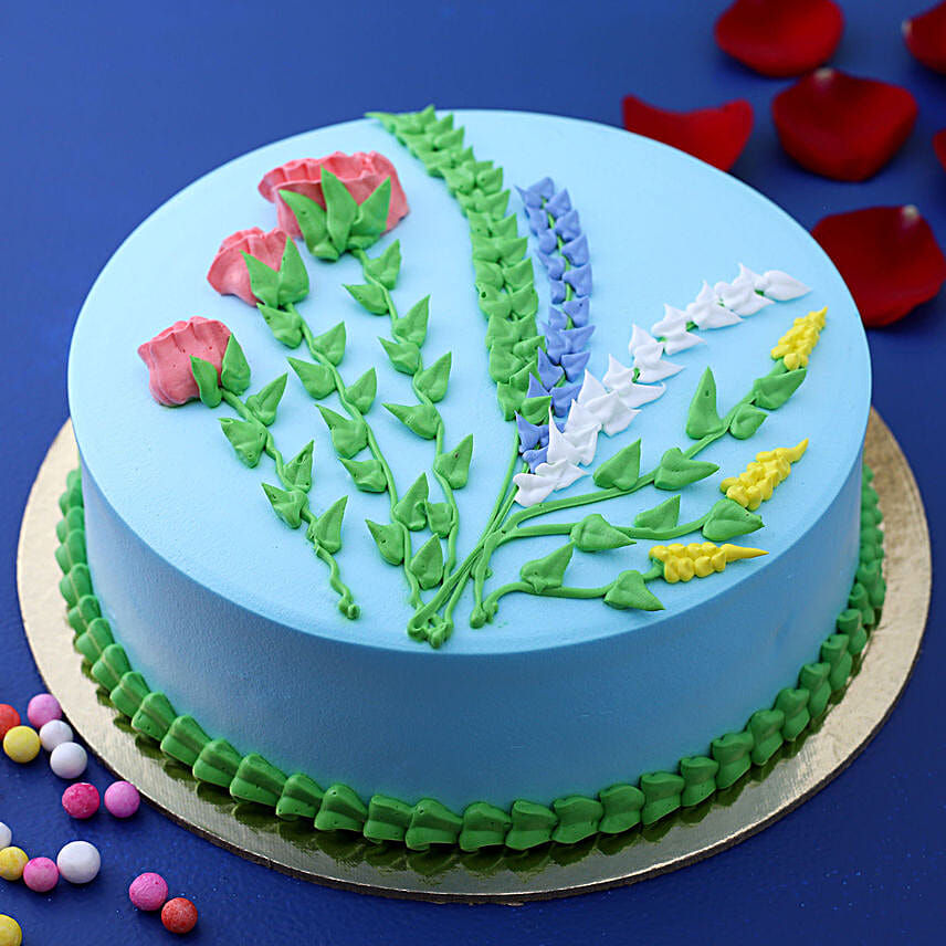 Elegance In Flowers Vanilla Cake Half Kg