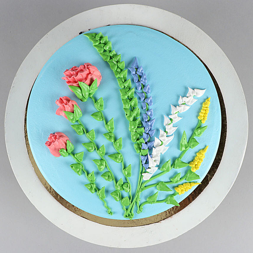 Elegance In Flowers Vanilla Cake Half Kg