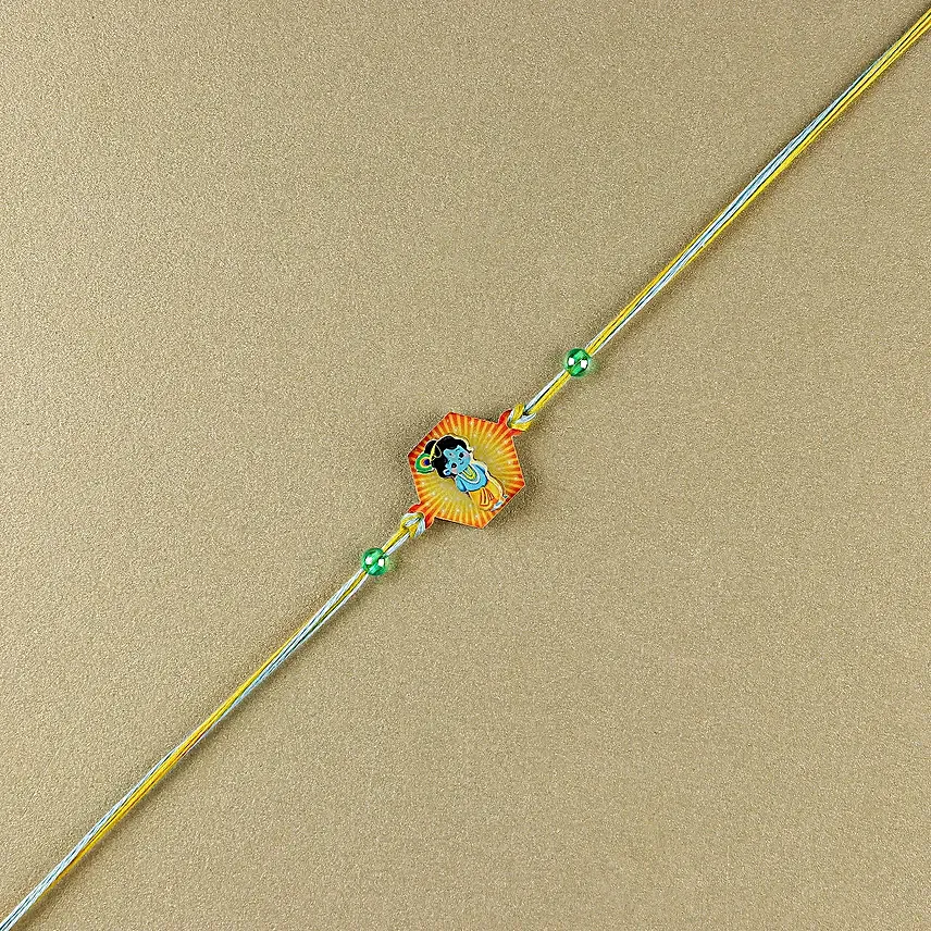 Enchanting Love in 3D Krishna Rakhi N Kaju Katli Delight