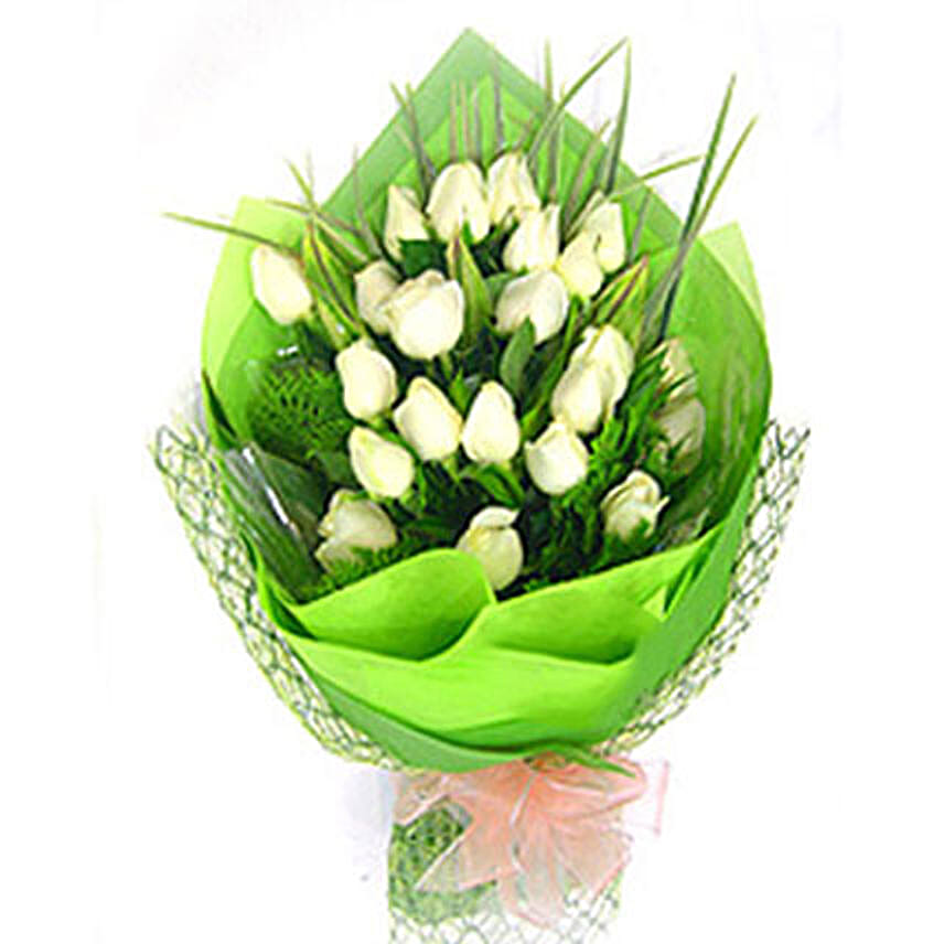Exotic White Roses Bouquet