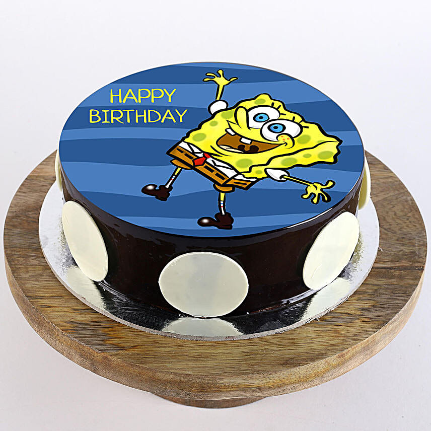 Happy Spongebob Photo Cake 0.5Kg