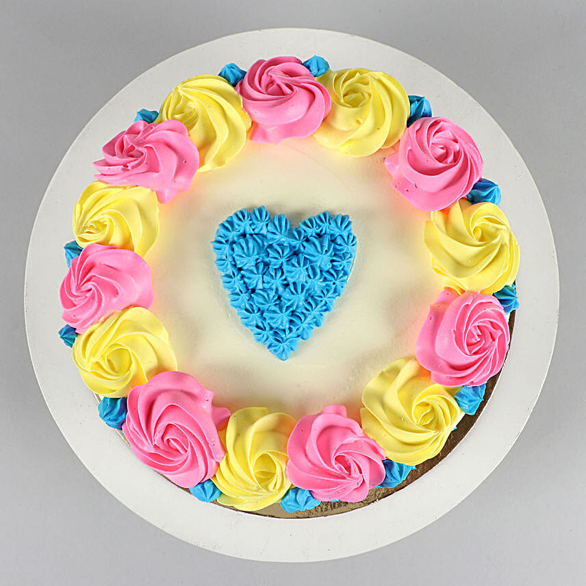 Heart And Roses Designer Chocolate Cake 1 Kg