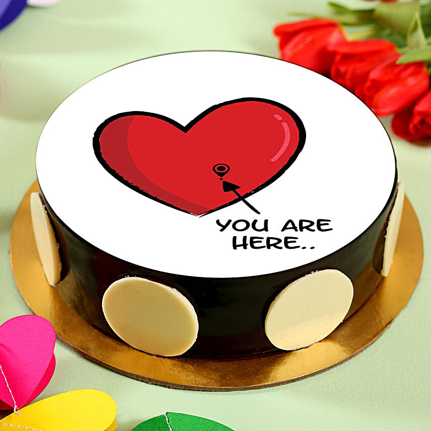 In My Heart Truffle Photo Cake- Half Kg