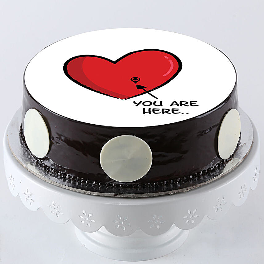 In My Heart Truffle Photo Cake- Half Kg