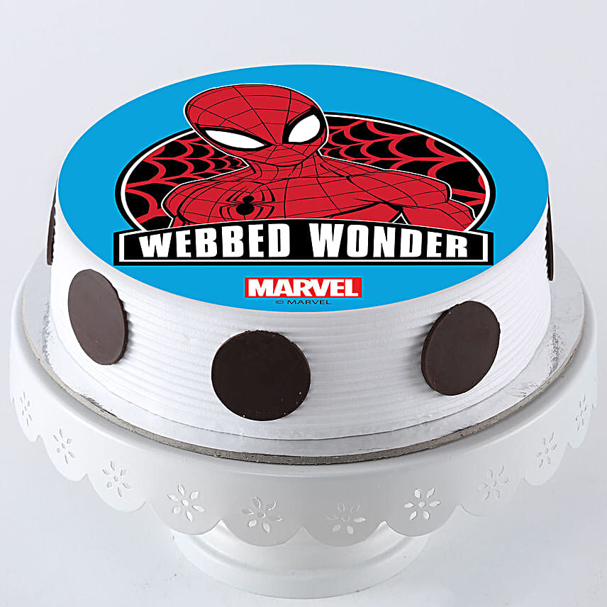 Marvel Spiderman Pineapple Photo Cake 0.5Kg