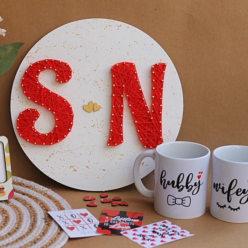 Personalised String Art Anniversary Hamper