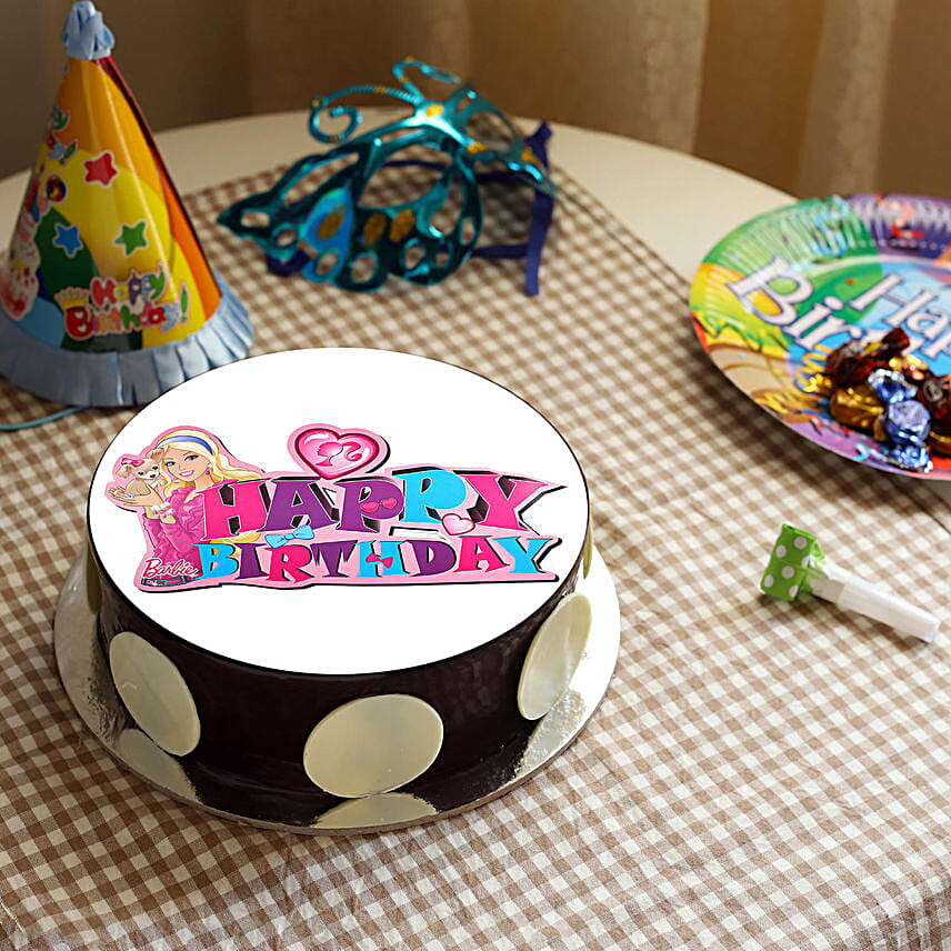 Pink Barbie Birthday Cake Half Kg