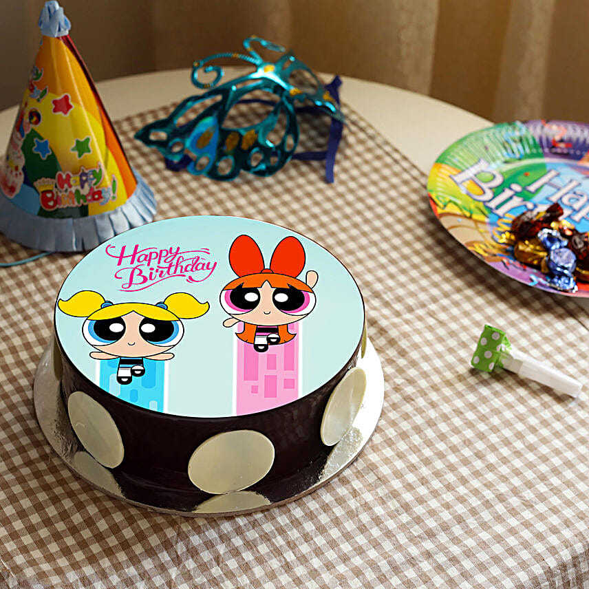 Powerfpuff Girls Chocolate Photo Cake Half Kg