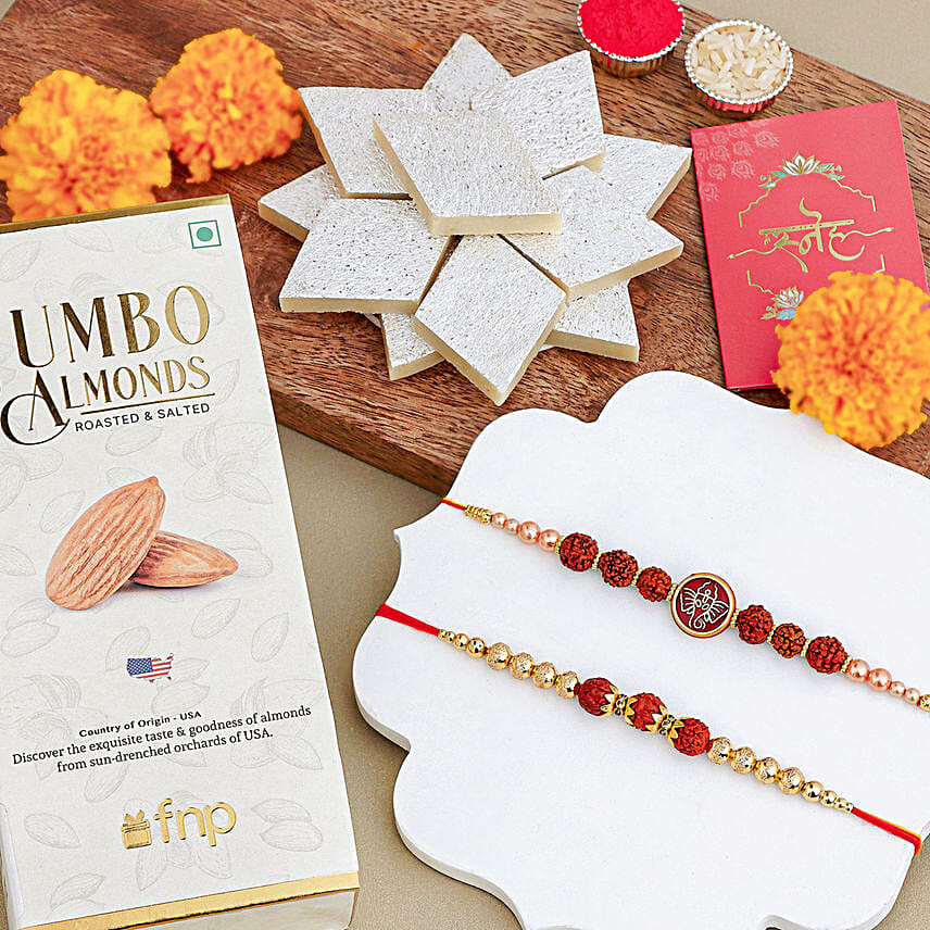 Serene Spirit Rudraksha Rakhi N Gourmet Delights