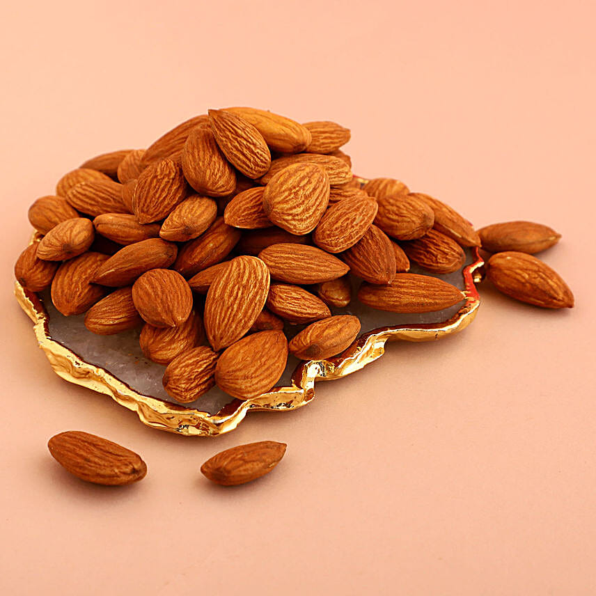 Sneh Leaf Rakhi With Almonds & Ferrero Rocher