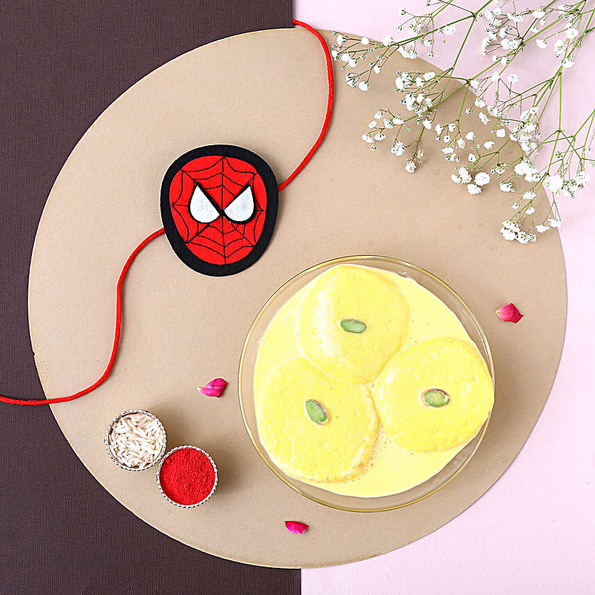 Sneh Spider Man Rakhi & Rasmalai