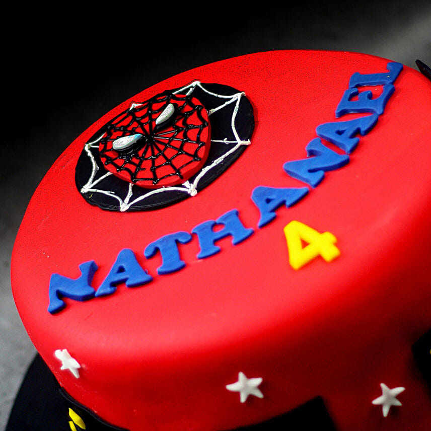 Spiderman Logo Chocolate Fondant Cake 0.5Kg