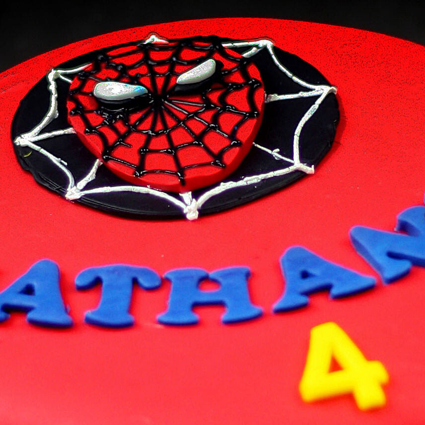 Spiderman Logo Chocolate Fondant Cake 0.5Kg