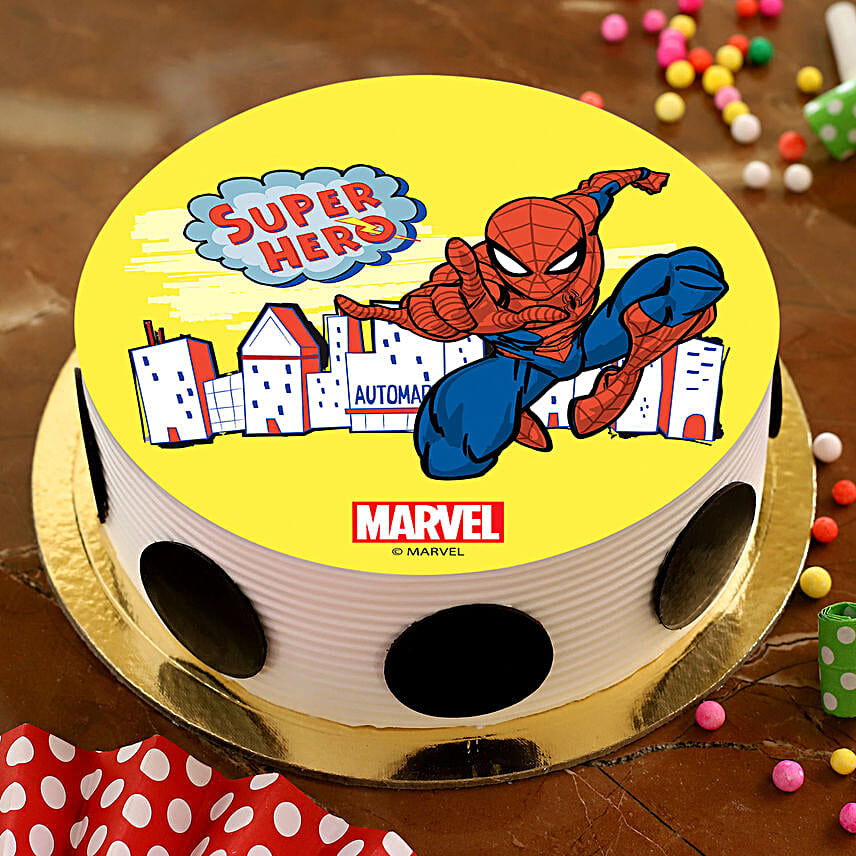 Super Hero Spiderman Pineapple Cake 0.5Kg