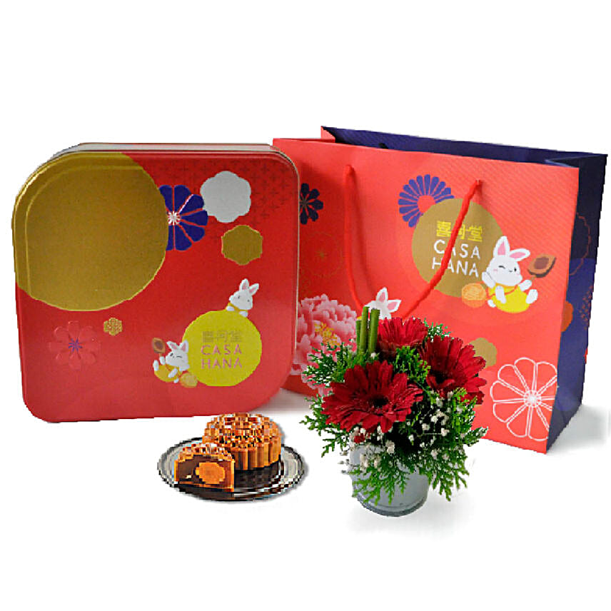 Sweet Assorted Mooncakes And Gerberas