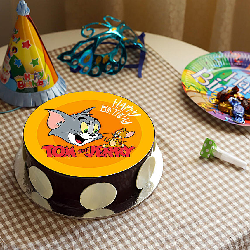 Tom And Jerry Chocolate Photo Cake Half Kg
