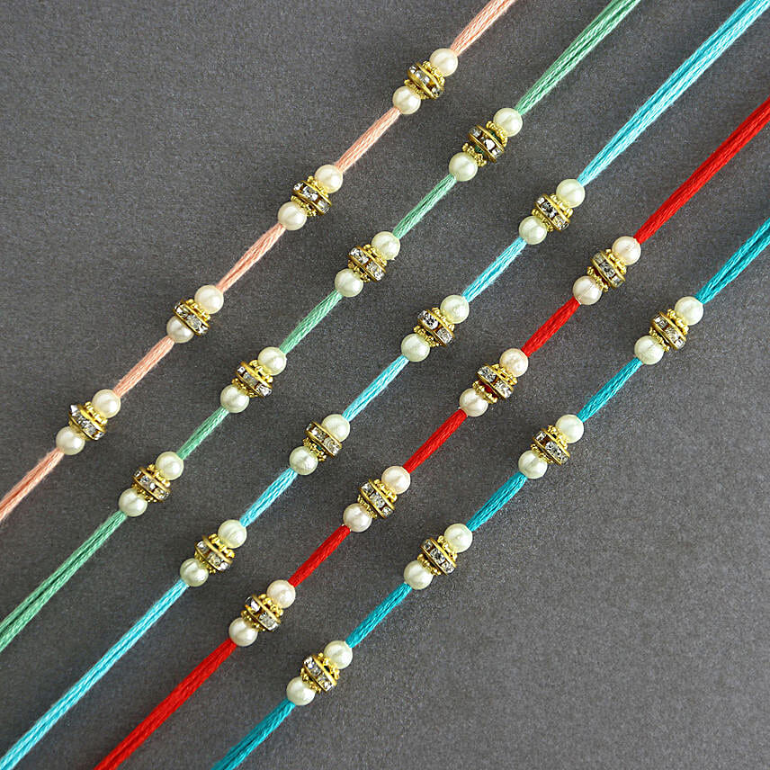 Understated Elegance Beads Rakhi Set of 5