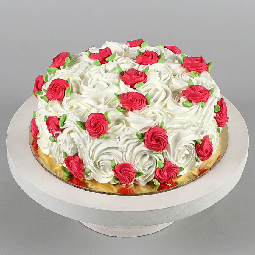 White And Red Roses Designer Chocolate Cake 1 Kg