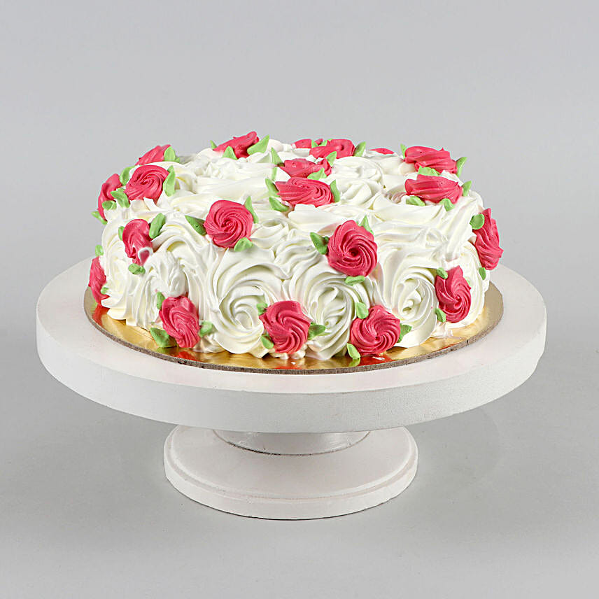 White And Red Roses Designer Chocolate Cake 1 Kg