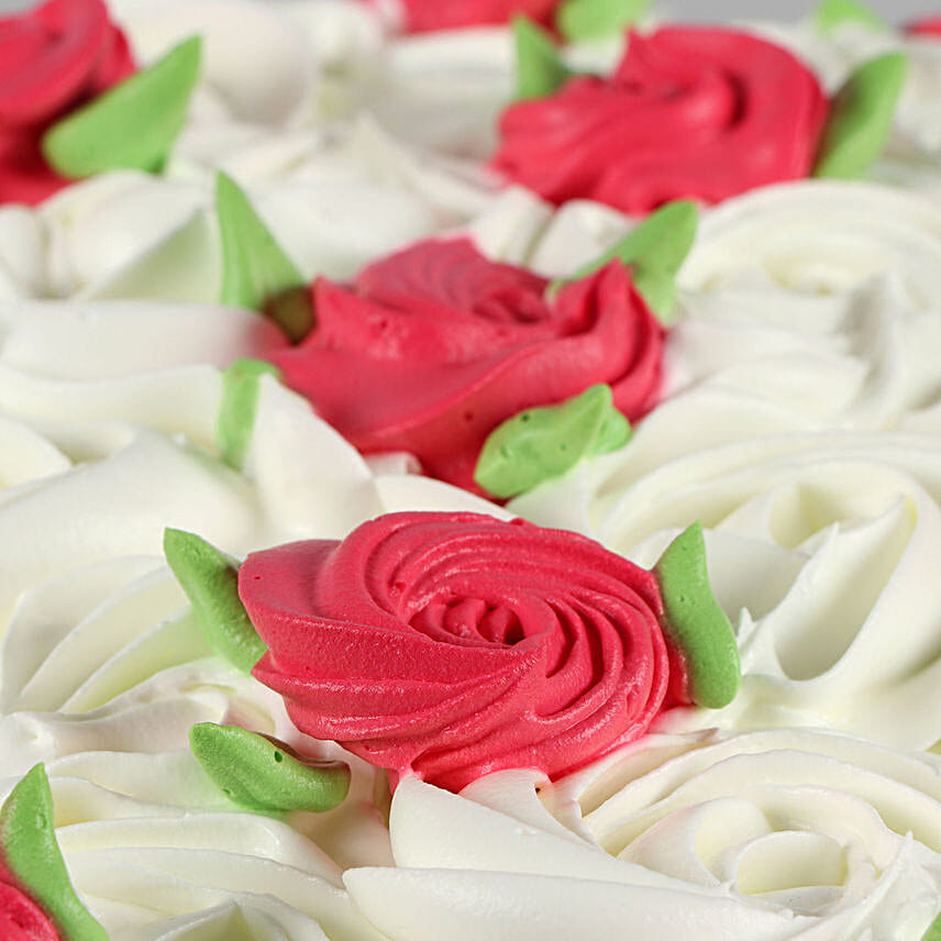 White And Red Roses Designer Chocolate Cake 1 Kg