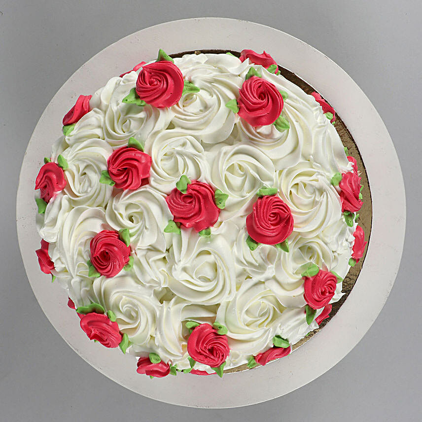White And Red Roses Designer Chocolate Cake 1 Kg