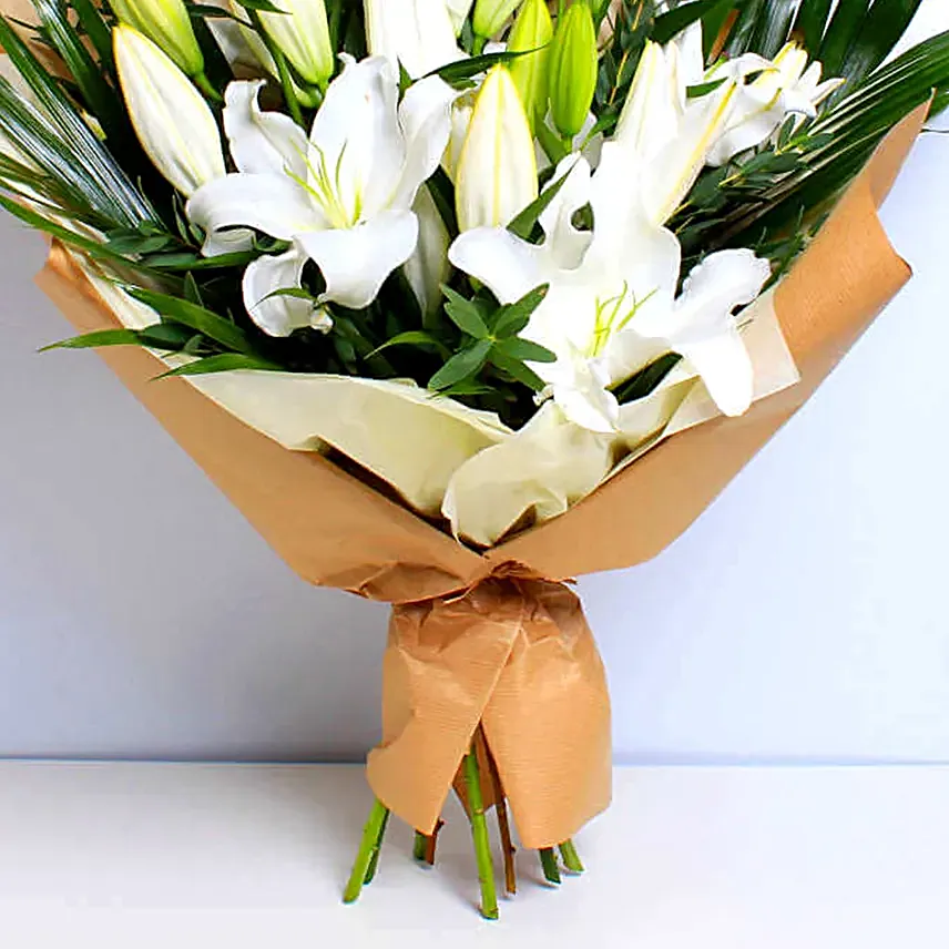 White Sweet Lilies Bouquet