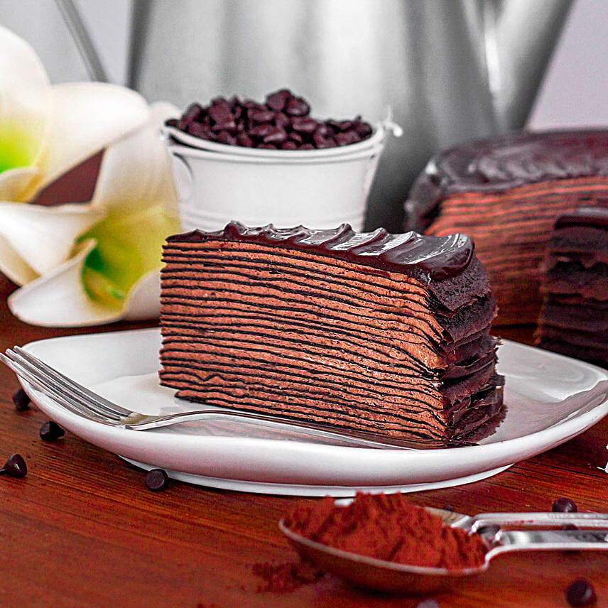 Yummy Triple Chocolate Crepe Cake