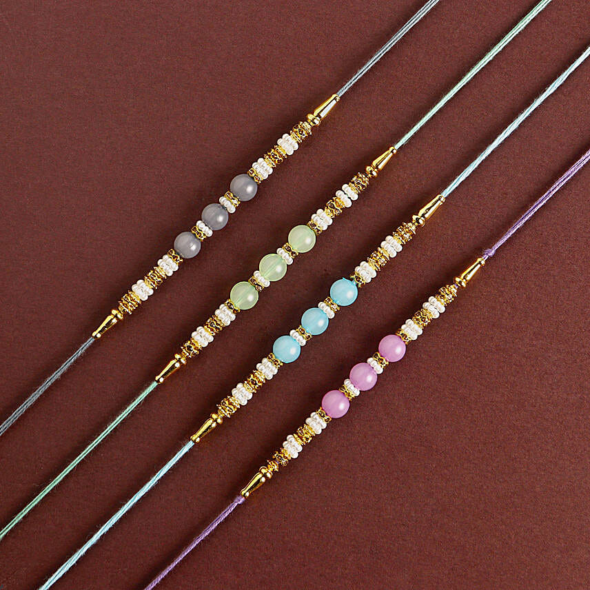 Zen Beadwork Rakhi Set N Nuts Indulgence Pack